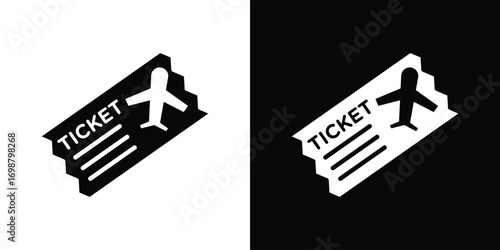 Ticket icon. flat and line style collection.
