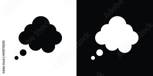Think bubble icon. flat and line style collection.