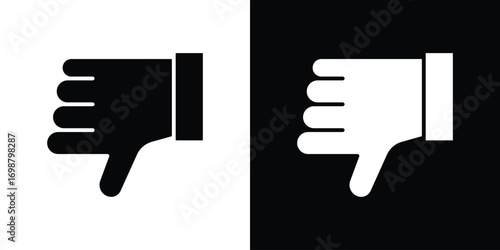 Thumbs down icon. flat and line style collection.
