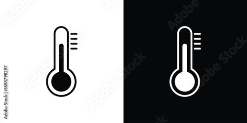 Thermometer icon. flat and line style collection.