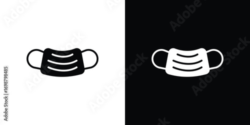 Surgical mask icon. flat and line style collection.