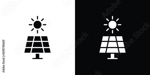 Solar panel icon. flat and line style collection.