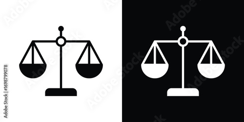 Scales of justice icon. flat and line style collection.