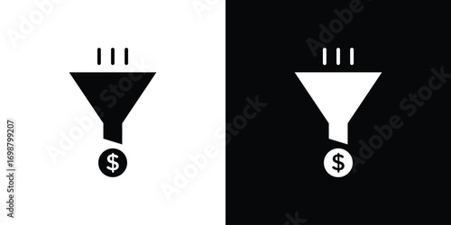 Sales funnel icon. flat and line style collection.