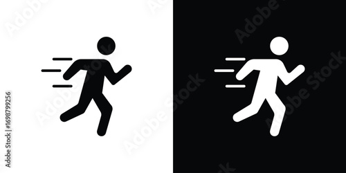 Running icon. flat and line style collection.
