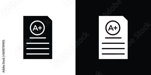 Report card icon. flat and line style collection.
