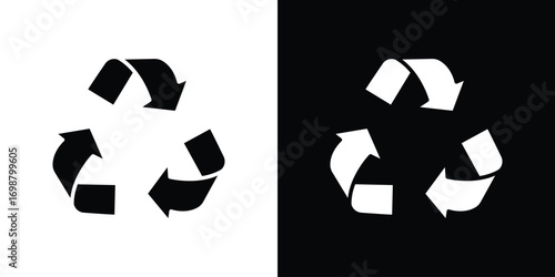 Recycle icon. flat and line style collection.