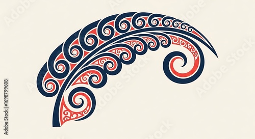 Traditional Maori Koru Fern Frond Art.