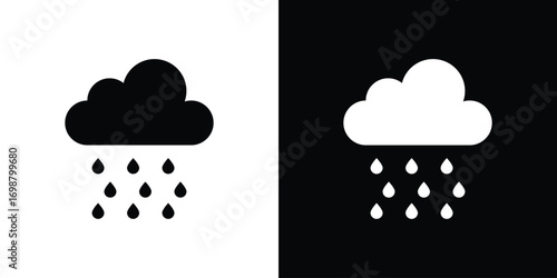 Rain icon. flat and line style collection.