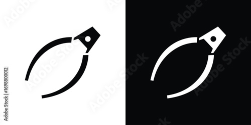 Pliers icon. flat and line style collection.