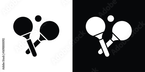 Ping pong icon. flat and line style collection.