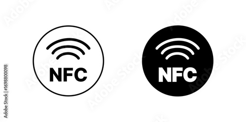 Set NFC wireless payment technology icon, contactless payment, credit card tap pay wave logo, near field communication sign, contactless pay pass fast payment symbol, smart key card contact nfc icon