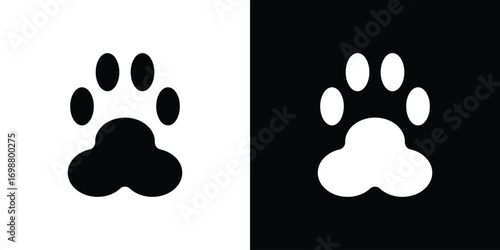 Paw icon. flat and line style collection.