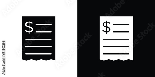Payment receipt icon. flat and line style collection.