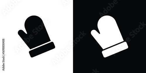 Oven mitt icon. flat and line style collection.