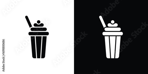 Milkshake icon. flat and line style collection.