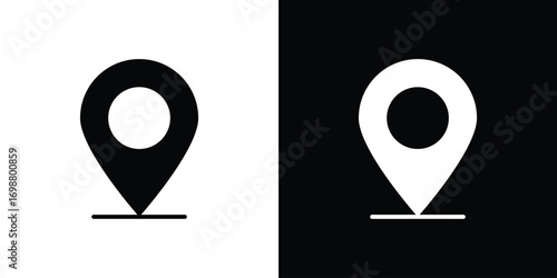 Map marker icon. flat and line style collection.