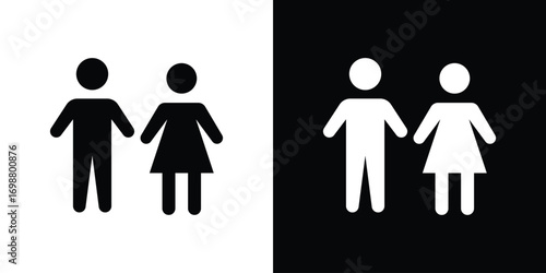 Man and woman icon. flat and line style collection.