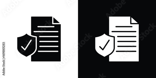 Insurance policy icon. flat and line style collection.