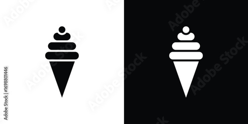 Ice cream cone icon. flat and line style collection.