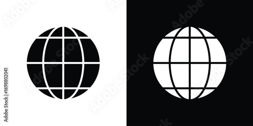 Globe icon. flat and line style collection.