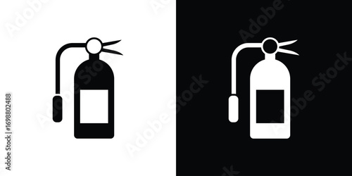 Fire extinguisher icon. flat and line style collection.