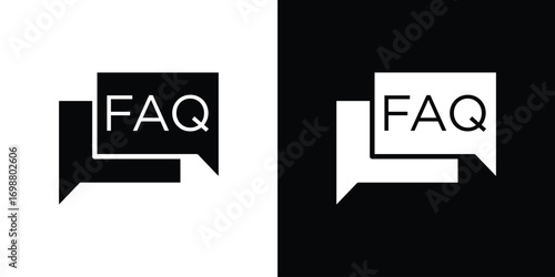 FAQ icon. flat and line style collection.