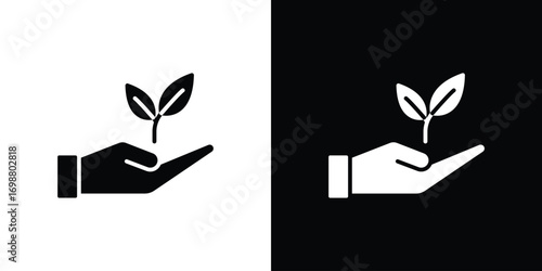 Eco-friendly icon. flat and line style collection.