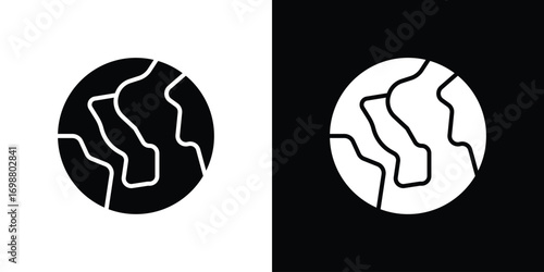 Earth icon. flat and line style collection.