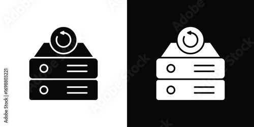 Data backup icon. flat and line style collection.