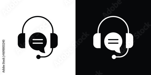 Customer service icon. flat and line style collection.