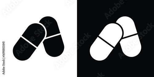 Capsule icon. flat and line style collection.