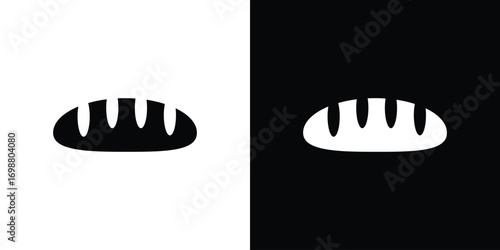 Bread loaf icon. flat and line style collection.