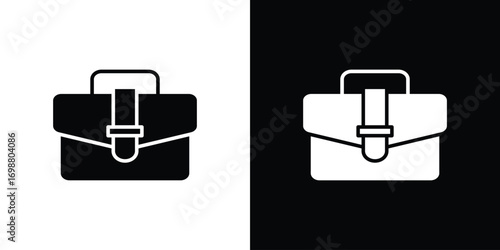 Briefcase icon. flat and line style collection.
