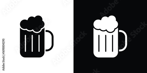 Beer mug icon. flat and line style collection.