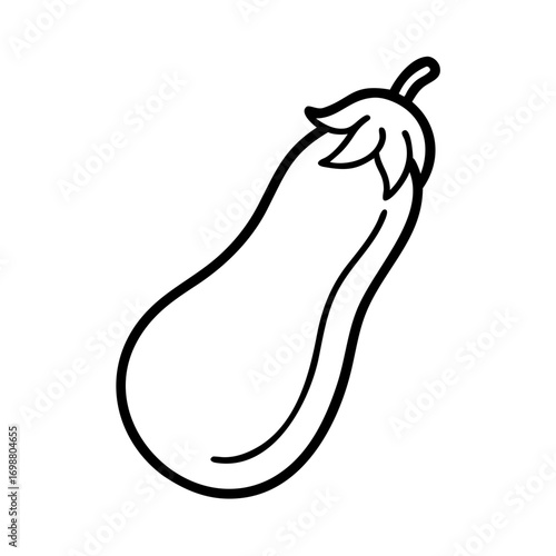 Simple line drawing of an eggplant, perfect for coloring book illustration