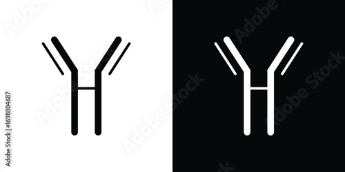 Antibody icon. flat and line style collection.