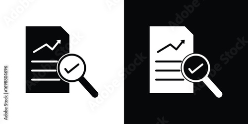 Analytics report icon. flat and line style collection.
