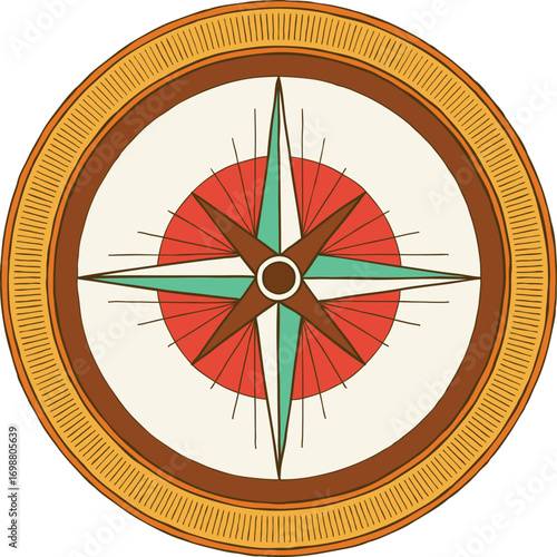 vector illustration of a compass on white  background 