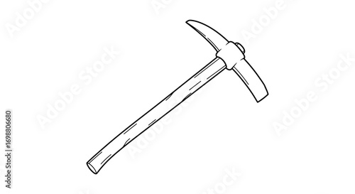 a simple line drawing of a pickaxe tool