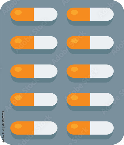 set of medical pills