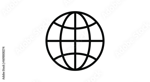 a simple line drawing of an oval globe shape
