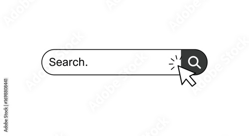 search bar icon with magnifying glass cursor pointer