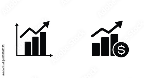 chart showing growth trends with dollar symbol indicating financial success