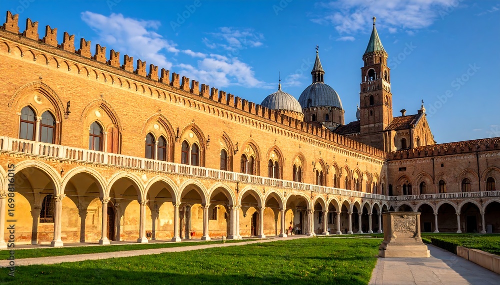 Fototapeta premium Italian palace courtyard on sunny day