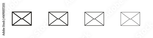 Email icon outline vector for web ui. Editable stroke.