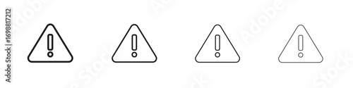 attention sign icon outline vector for web ui. Editable stroke.
