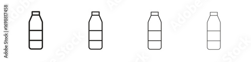 Water bottle icon outline vector for web ui. Editable stroke.