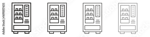Vending machine icon outline vector for web ui. Editable stroke.