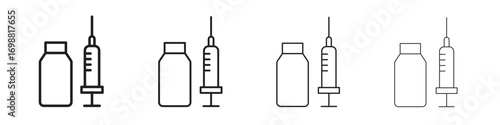 Vaccination icon outline vector for web ui. Editable stroke.